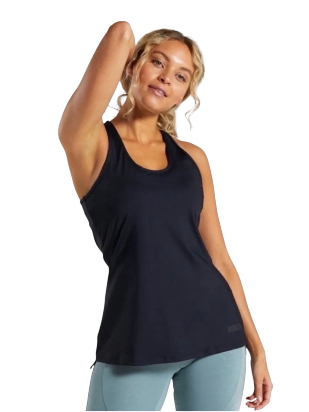 Gymshark Luster Vest Black Racerback Training Tank Top Medium (P) NWT